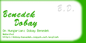 benedek dobay business card